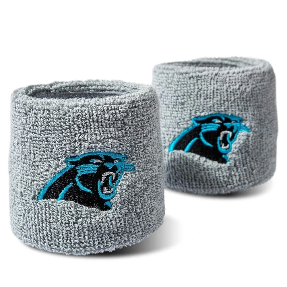 Brand New Carolina Panthers Wristbands Sweatbands Gray NFL OSFM